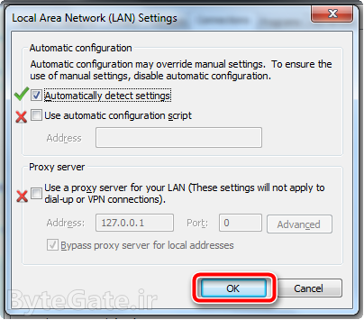 IE LAN settings 2